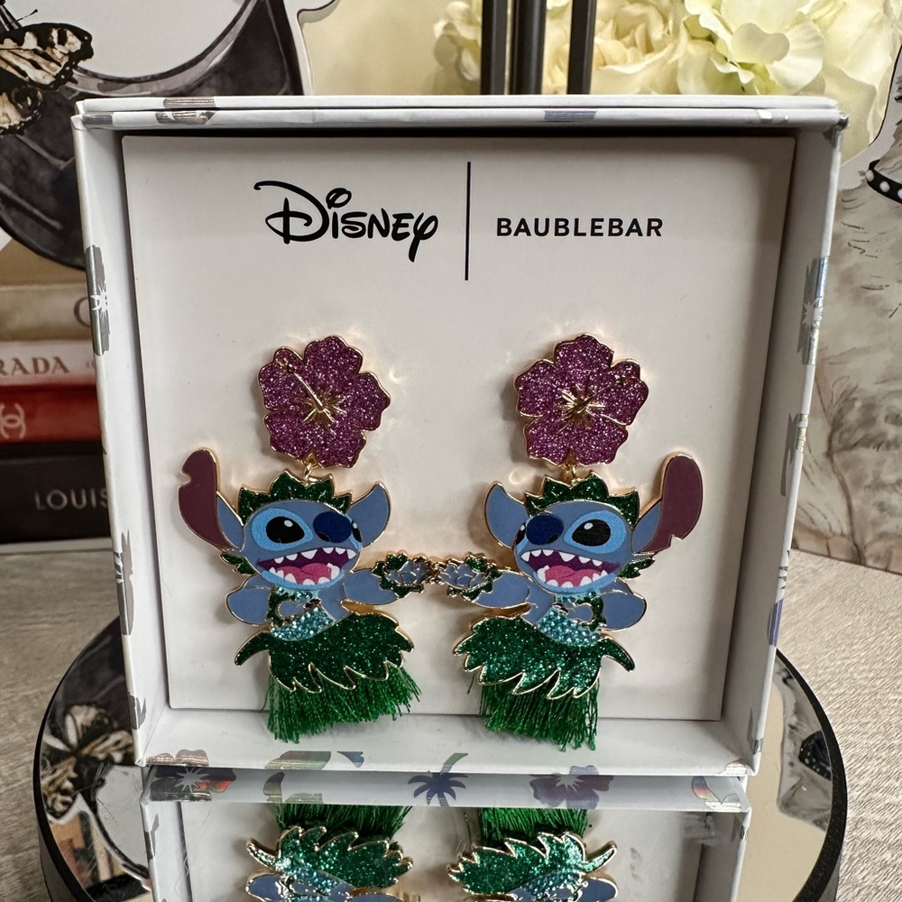 BaubleBar Disney Stitch Earrings - Purple and Green